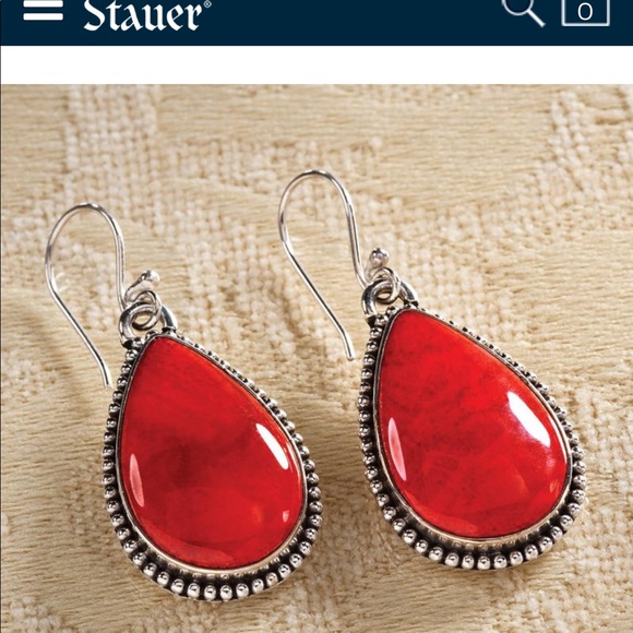 Stauer- Fire coral necklace and earring set - Picture 5 of 8